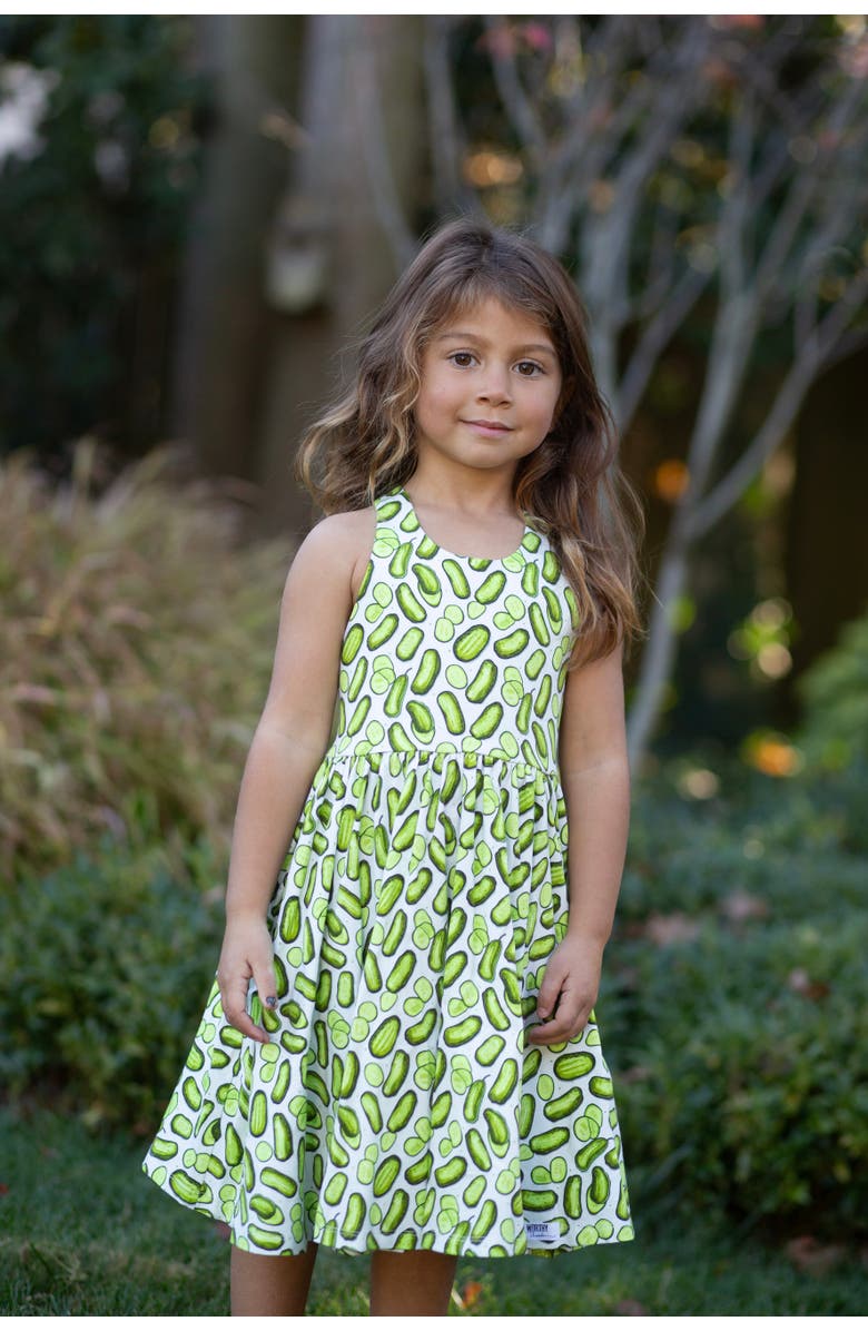 WORTHY THREADS Girls Cross Back Dress, Alternate, color, Pickles