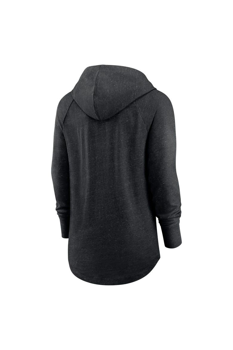 Women's Nike Black Las Vegas Raiders Minimal Statement Lightweight Raglan Funnel Neck Pullover Hoodie, Alternate, color, Black