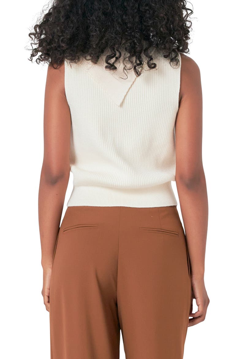 Cowl Neck Sleeveless Sweater, Alternate, color, IVORY