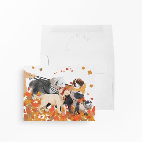 Fall/Halloween Greeting Cards "Fall Dogs Walk"