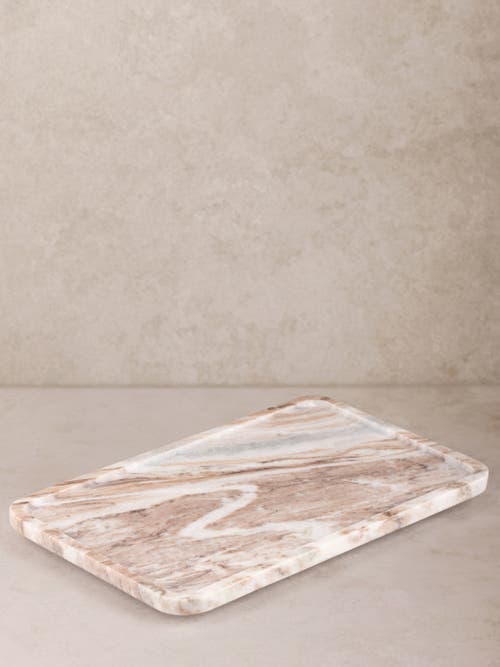 Gauri Kohli Clover Beige Marble Tray In Neutral