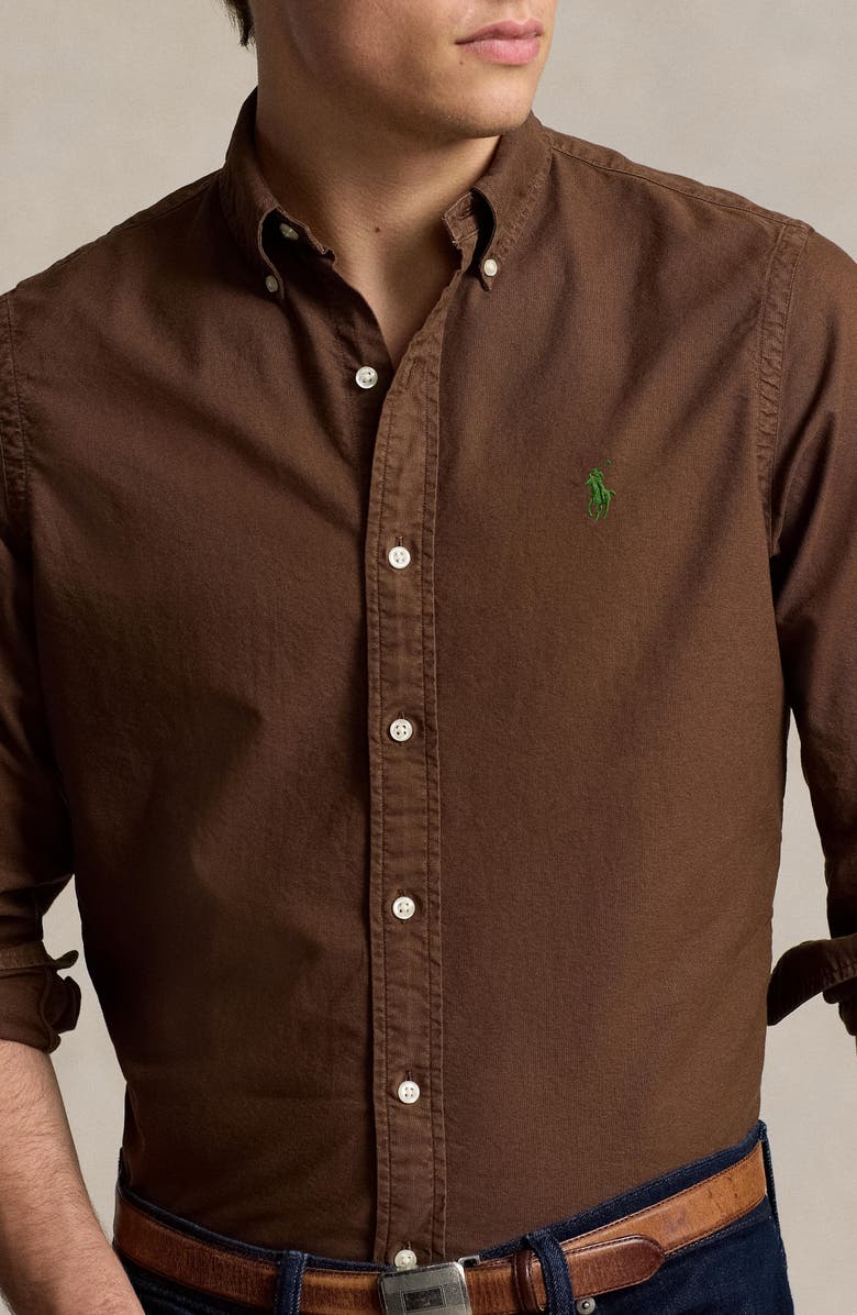 Polo Ralph Lauren Solid Cotton Oxford Button-Down Shirt, Alternate, color, 