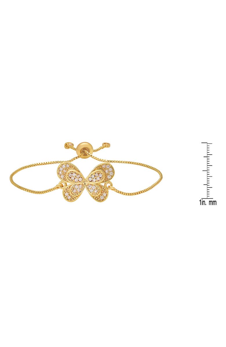 HMY JEWELRY Pavé CZ Butterfly Slide Bracelet, Alternate, color, Gold
