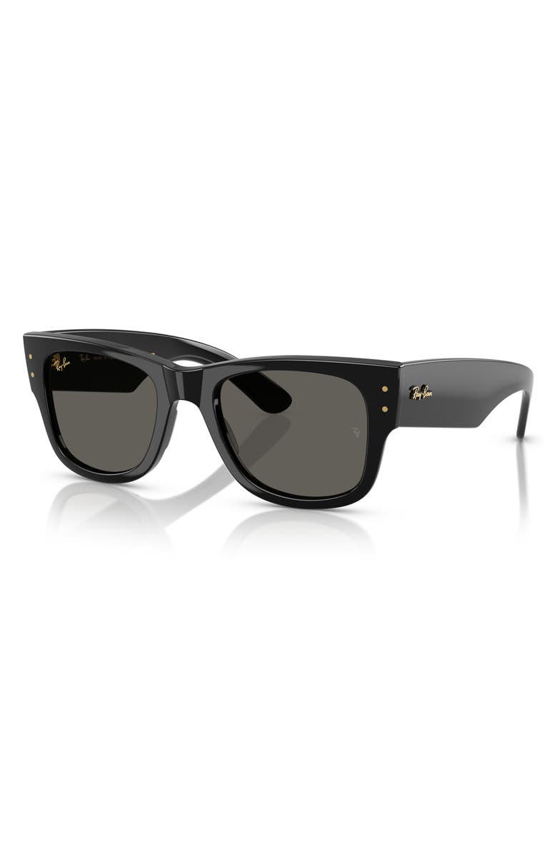 Ray-Ban x A$AP Rocky Blacked Out Mega Wayfarer 63mm Square Sunglasses, Alternate, color, Black/ Dark Grey