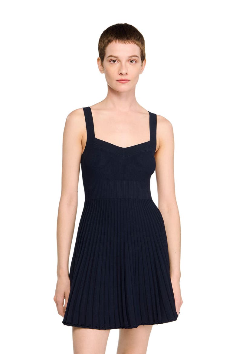Short knit dress, Alternate, color, Navy blue