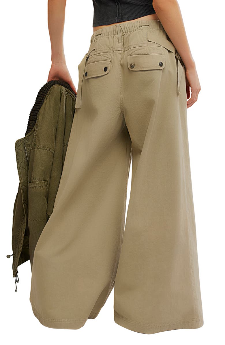 Free People Julien Wide Leg Chino Pants, Alternate, color, Chinchilla