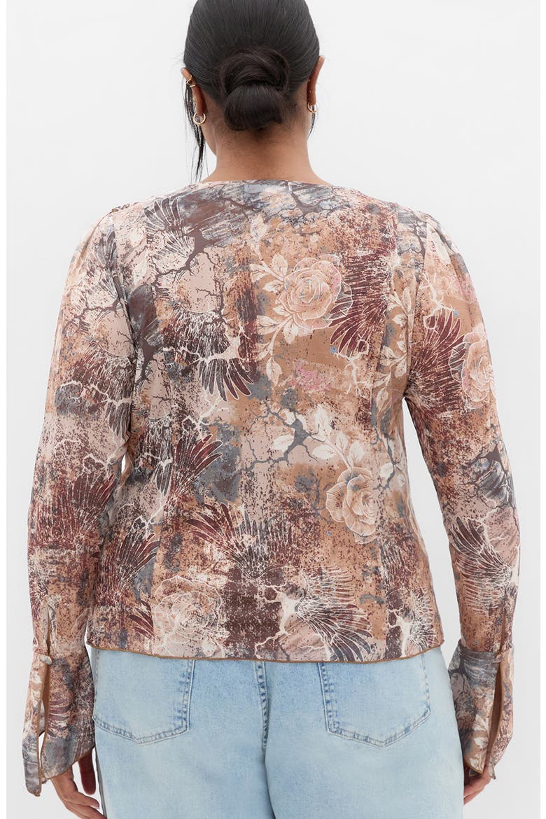 Vivid Mesh Ruffle Top, Alternate, color, URBAN OASIS