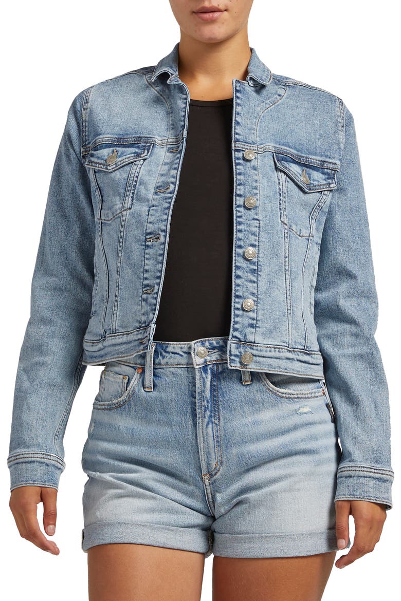 Fitted Denim Jacket, Main, color, INDIGO
