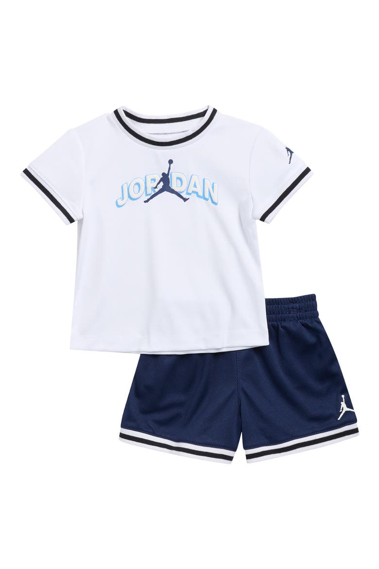 Graphic T-Shirt & Mesh Shorts Set, Main, color, MIDNIGHT NAVY