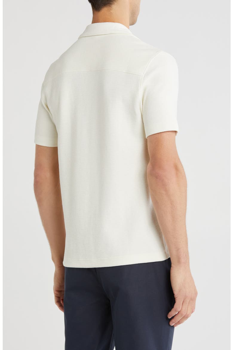 Bouclé Short Sleeve Button-Up Shirt, Alternate, color, OFF WHITE