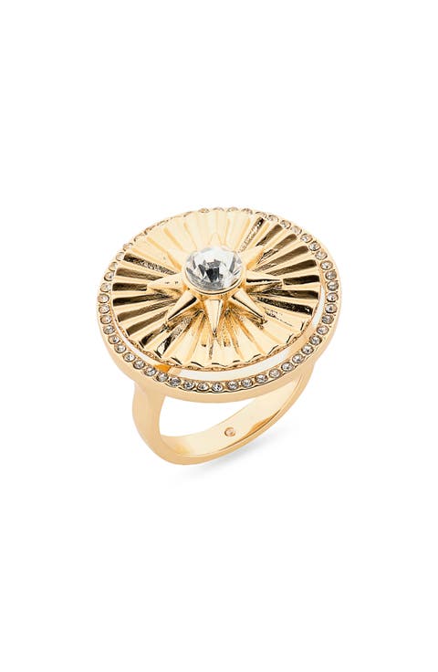 Cubic Zirconia Fluted Ring