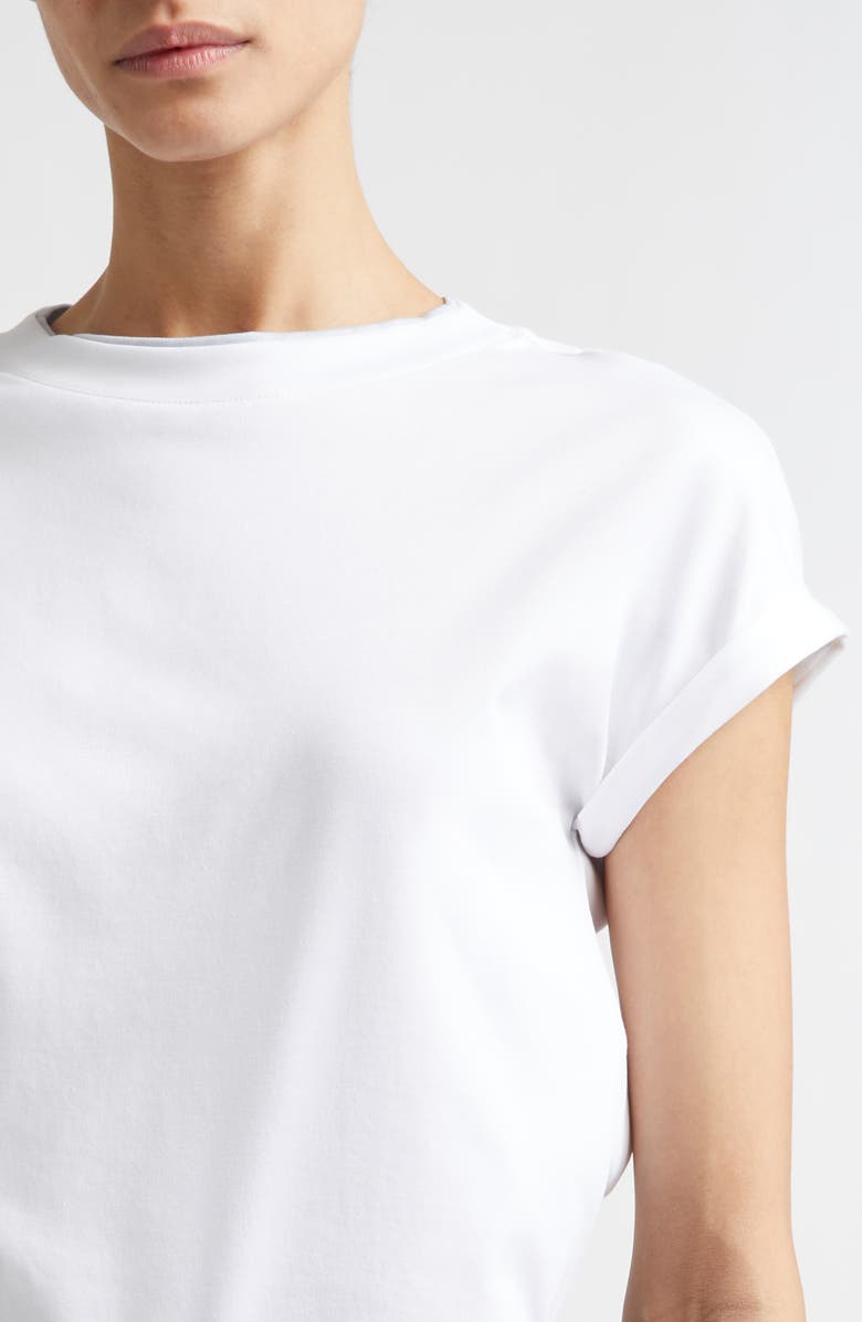 Eleventy Layered Crewneck Cotton T-Shirt, Alternate, color, White/Sky Blue