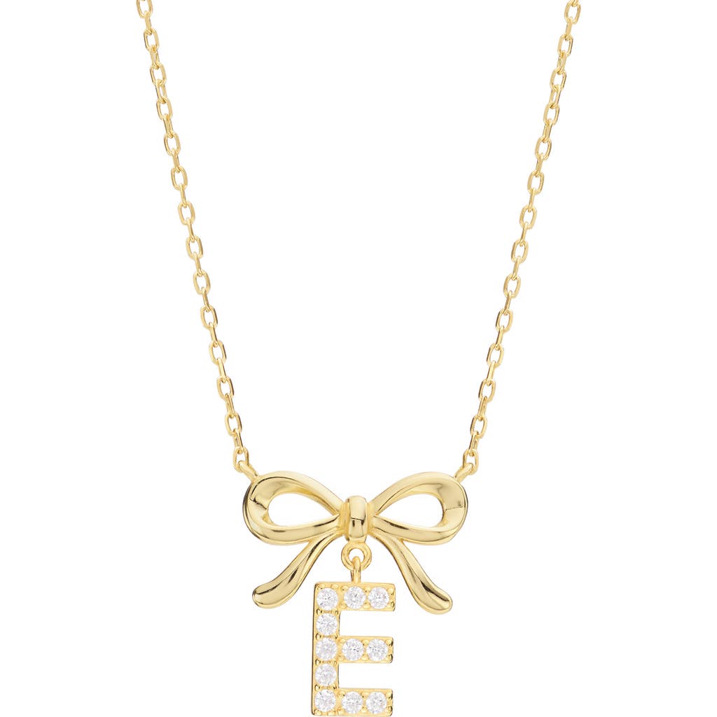 Athra Luxe Cubic Zirconia Bow Initial Pendant Necklace