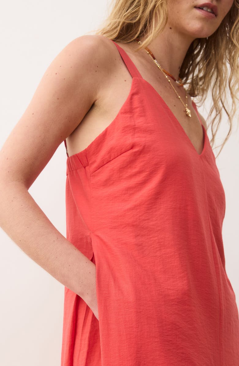 Marine Layer Cari V-Neck Wide Leg Jumpsuit, Alternate, color, Hibiscus