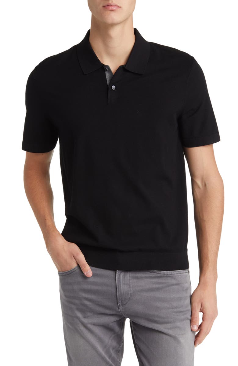 Theory Goris Solid Polo, Main, color, Black/ Grey Heather - A2j
