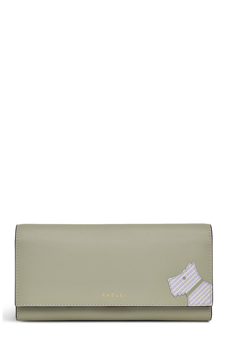 Large Leather Flapover Wallet, Main, color, DRIZZLE