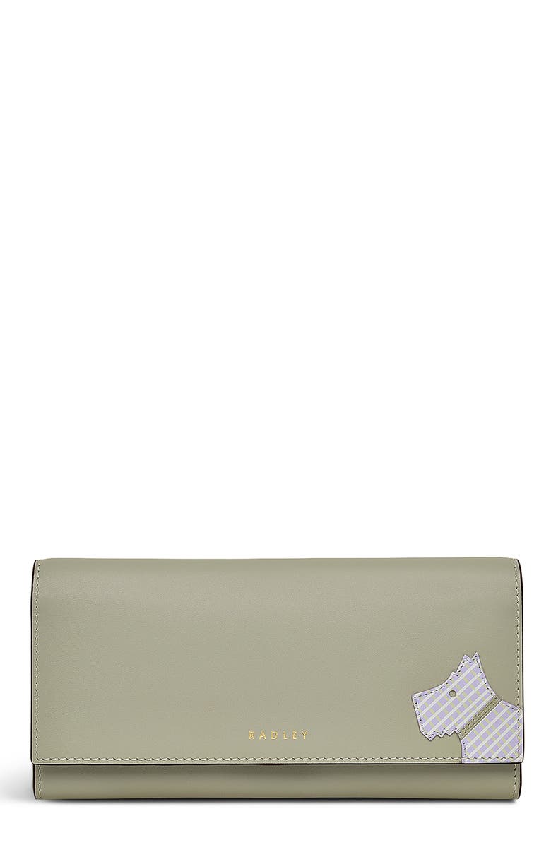 Radley Large Leather Flapover Wallet, Main, color, Drizzle