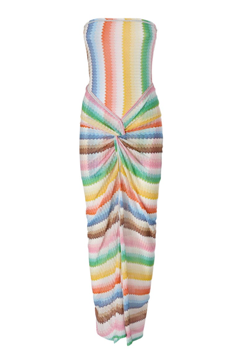 Strapless Cover-up Dress With Dégradé Zigzag Motif, Alternate, color, Multicoloured