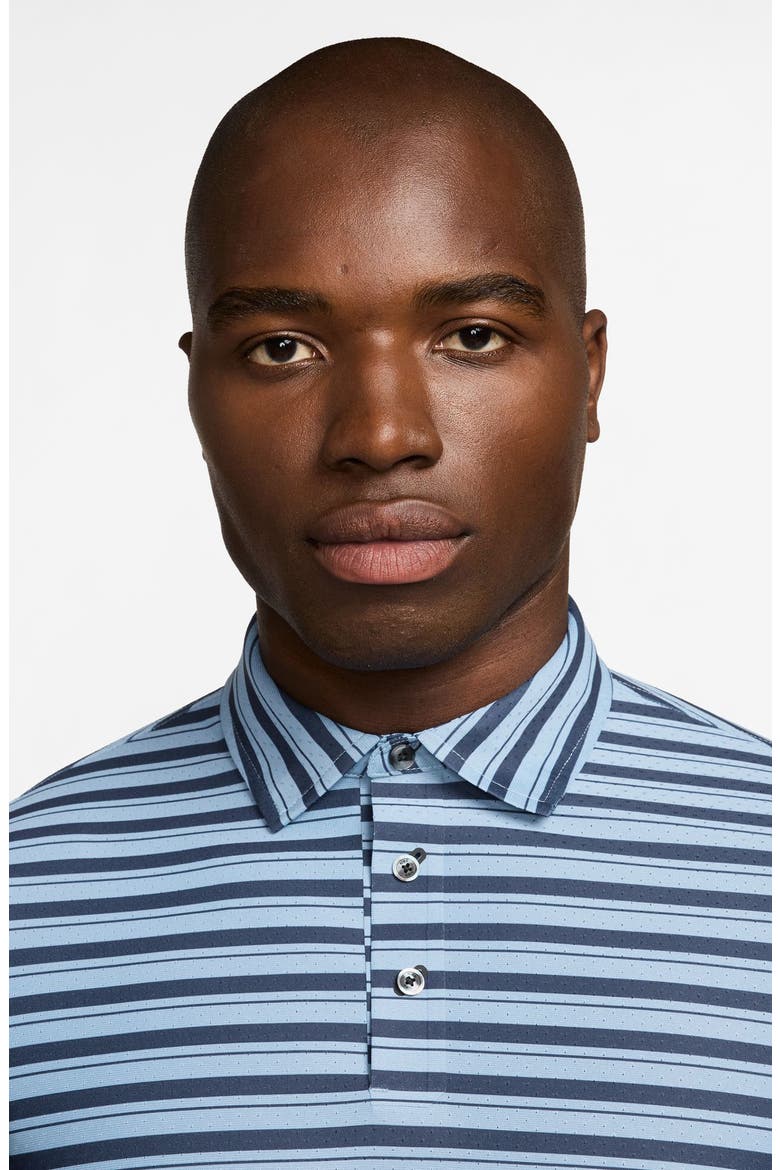 Stripe Dri-FIT Perforated Golf Polo, Alternate, color, COLLEGE NAVY/ WORK BLUE