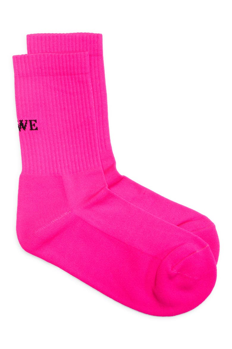 Logo Jacquard Socks, Main, color, PINK