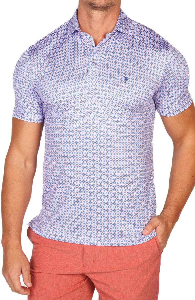 TailorByrd Geo Floral Mosaic Performance Golf Polo, Alternate, color, Purple Multi