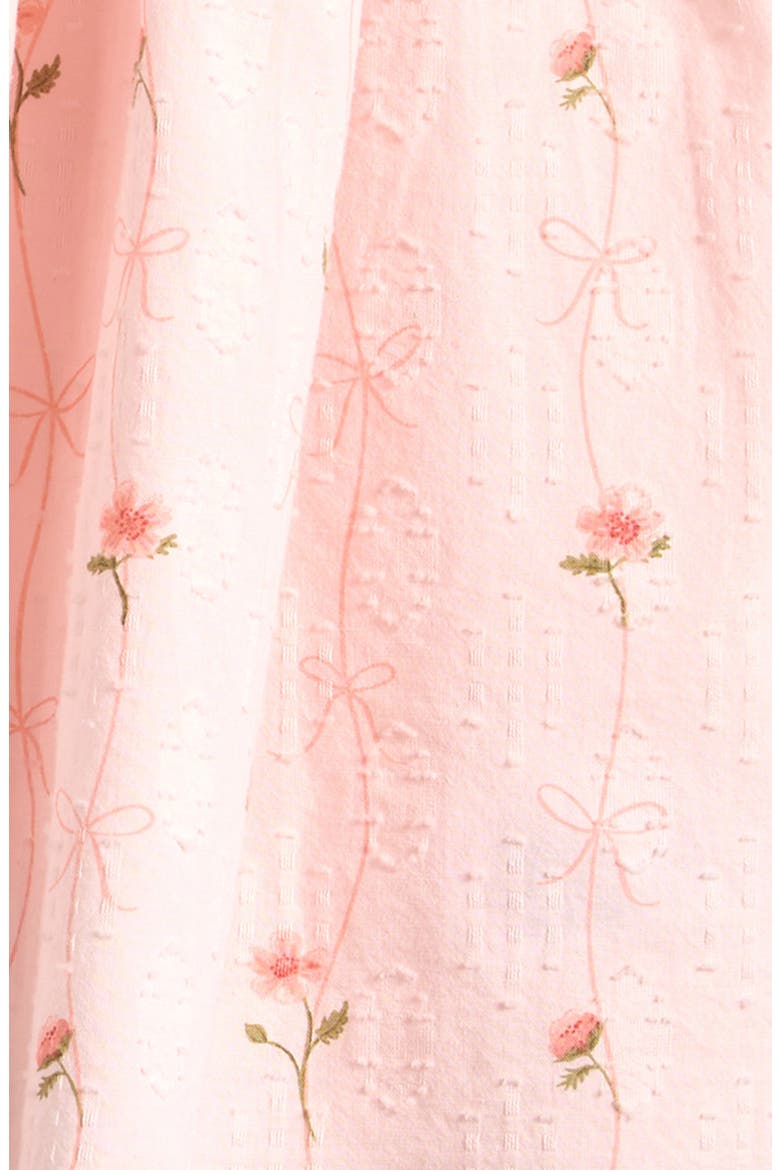 Kids' Floral Embroidered Flutter Sleeve Cotton Sundress, Alternate, color, PINK