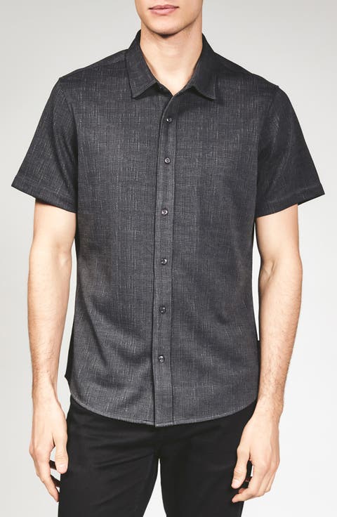 Camino Short Sleeve Knit Button-Up Shirt