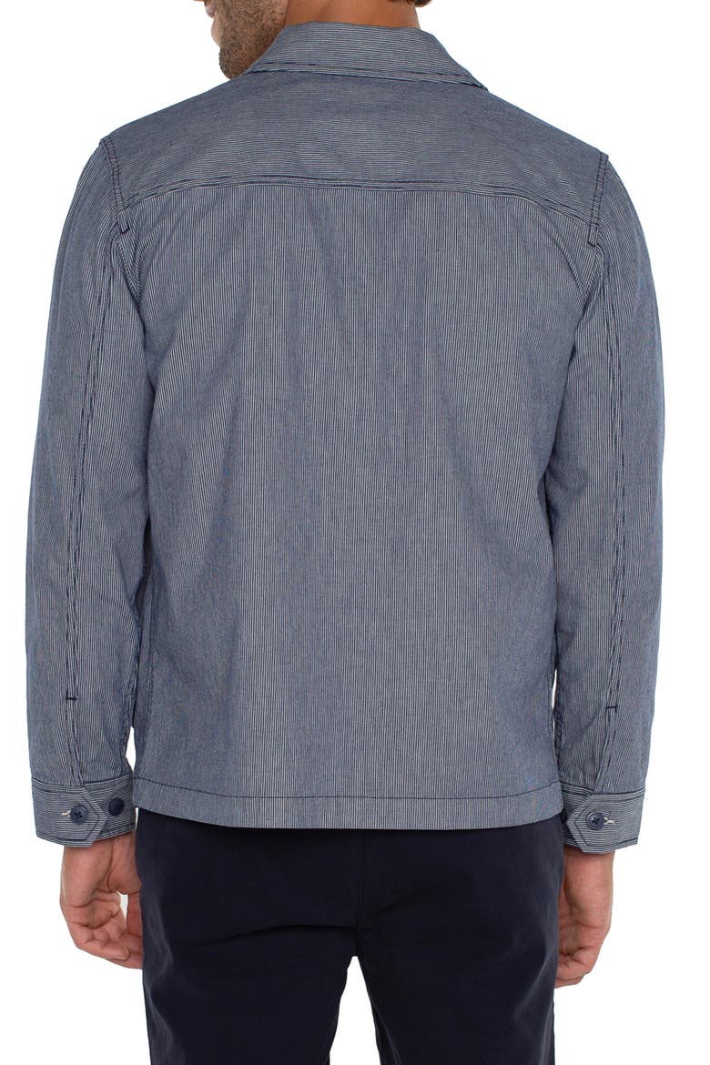 Microstripe Flap Pocket Overshirt, Alternate, color, NAVY IVORY STRIPE