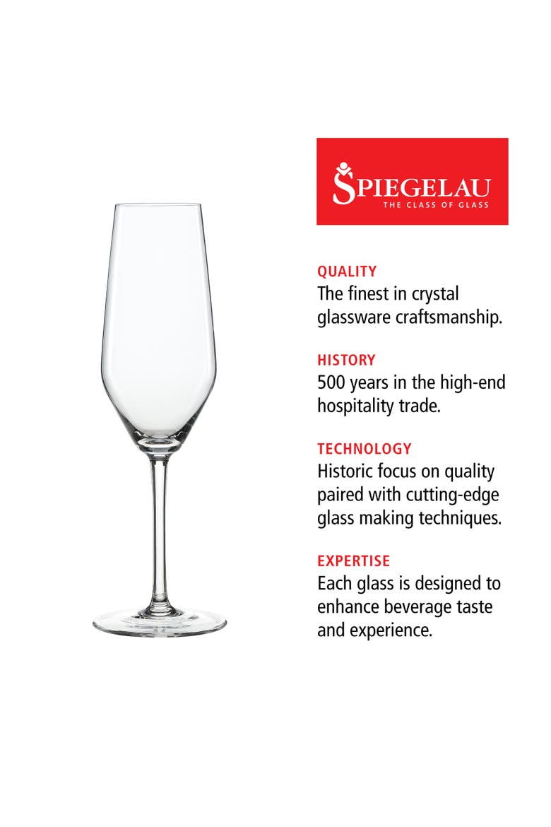 Style Champagne Flute Glass Set of 4, Alternate, color, Clear