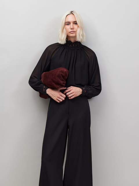 Lace Neck And Cuff Blouse