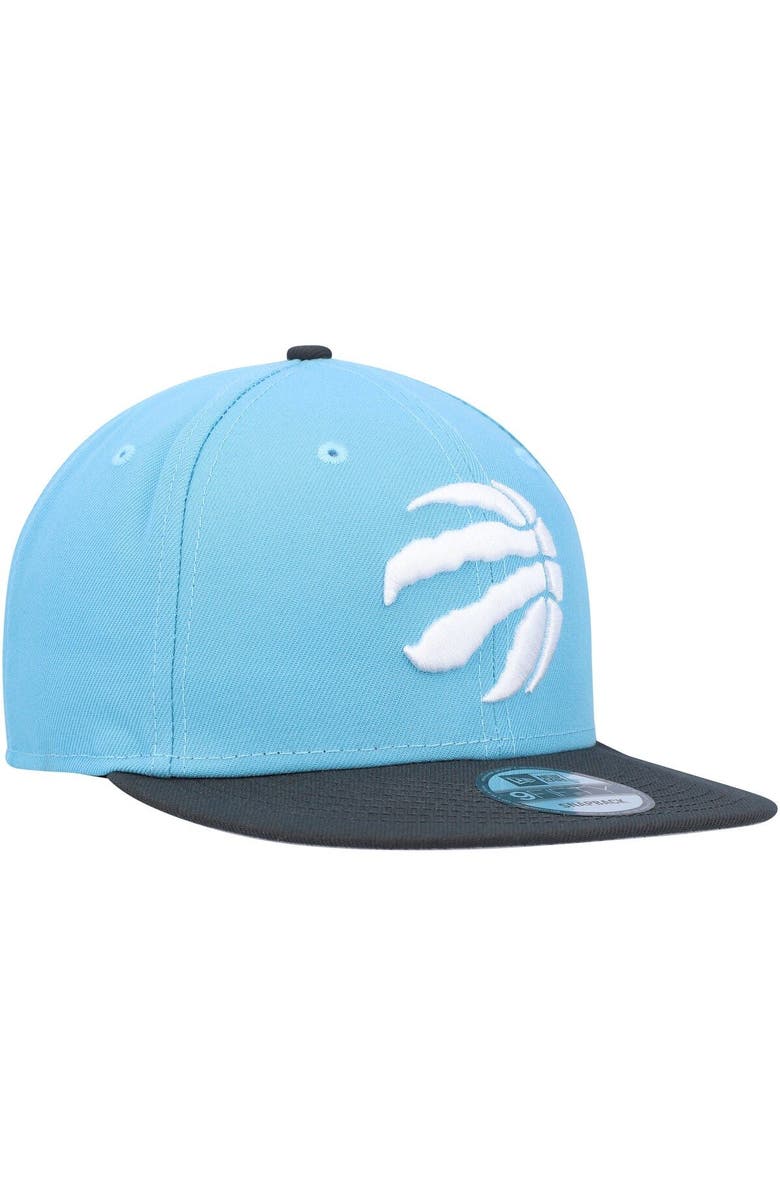 New Era Men's New Era Turquoise/Charcoal Toronto Raptors Two-Tone 9FIFTY Snapback Hat, Alternate, color, 
