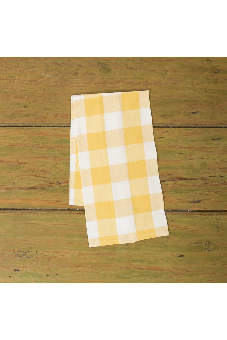 Franklin Plaid Cotton Kitchen Towel, Alternate, color, Yellow