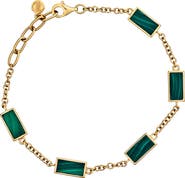 Jan Leslie Five Station Dash Rectangle Bracelet In Sterling With 18K Gold Overlay