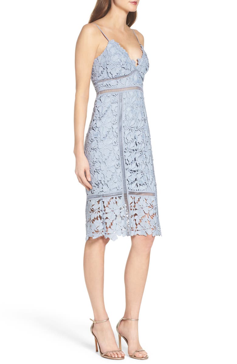 Bardot Botanica Lace Dress, Alternate, color, Dusty Blue