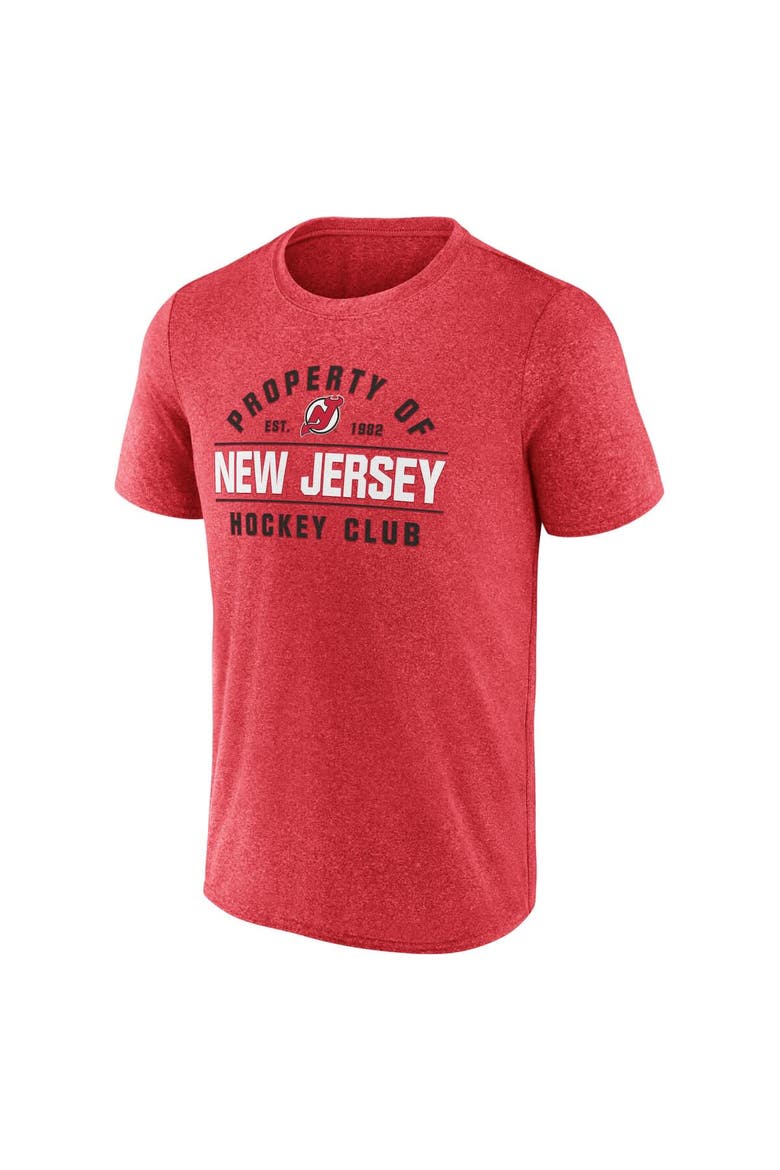 Men's Fanatics Heather Red New Jersey Devils Property Of T-Shirt, Alternate, color, Heather Red