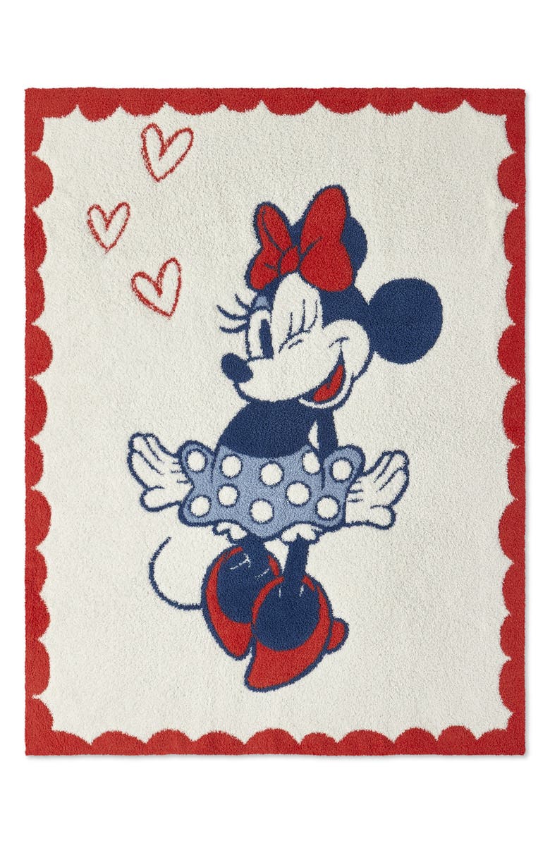 Barefoot Dreams<sup
®</sup
 x Disney<sup
®</sup
 Minnie Mouse CozyChic<sup
®</sup
 Love Stroller Blanket, Alternate, color, Cream Multi