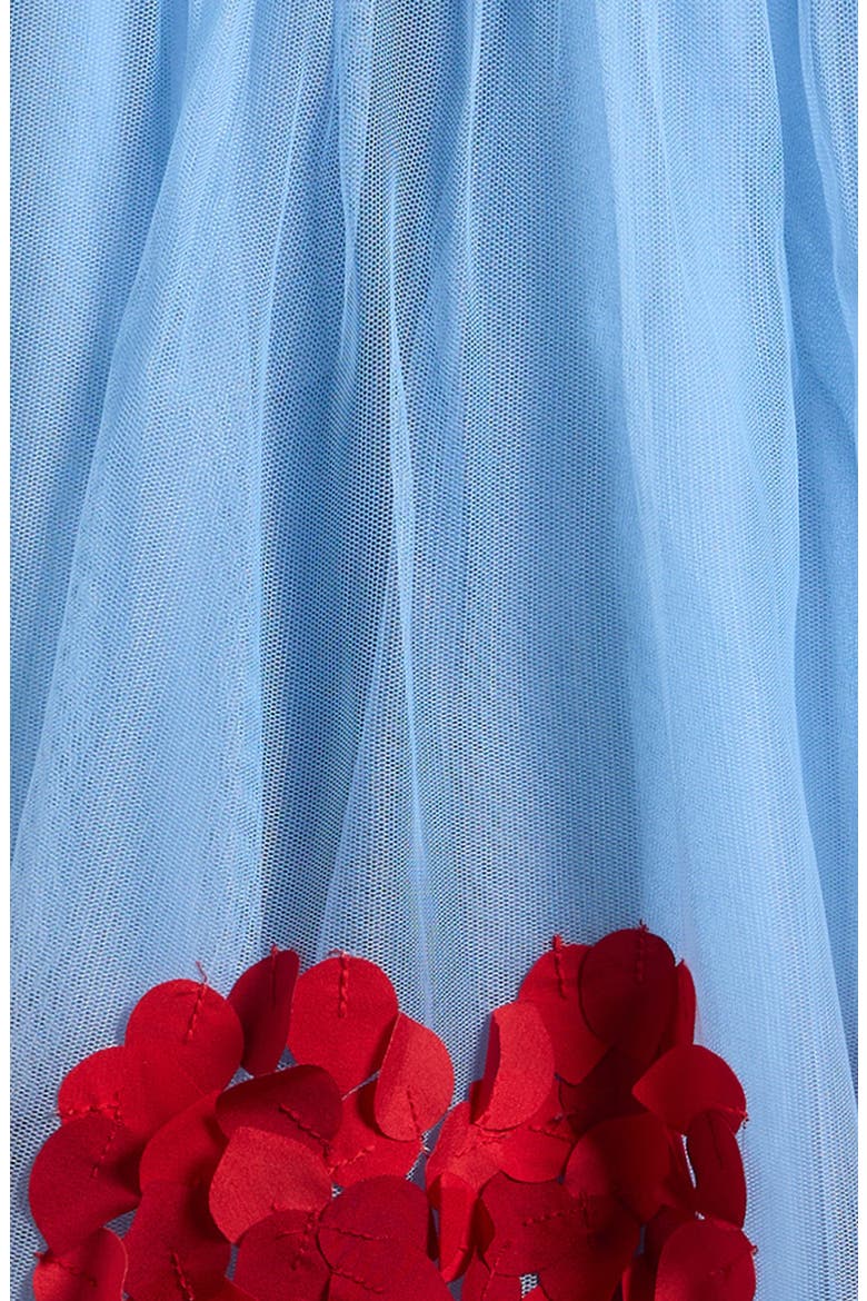 Short Sleeve Tulle Dress, Alternate, color, BLUE HEARTS