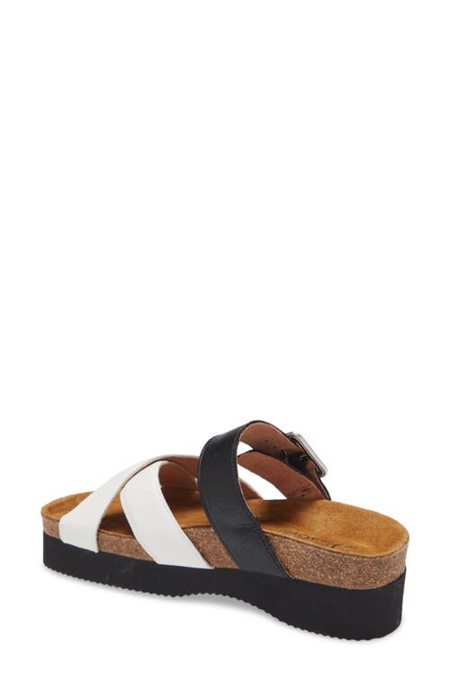 Naot Juliette Slide Sandal In Soft White/soft Black
