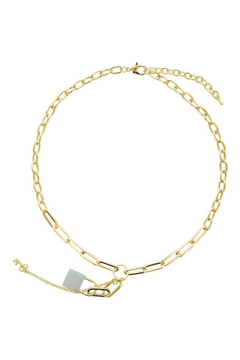 On Lock Pendant Necklace, Alternate, color, GOLD / PINK