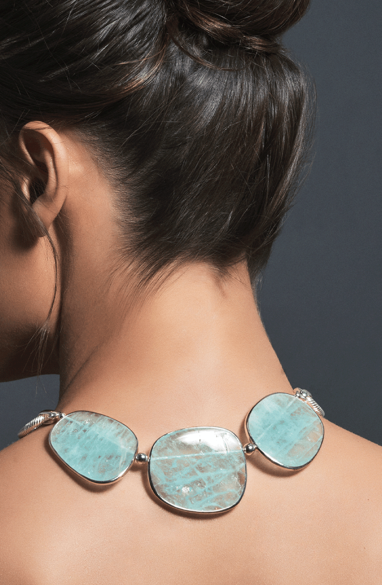 Samantha Siu - New York The Rising Phoenix Necklace, Alternate, color, Silver / Aquamarine