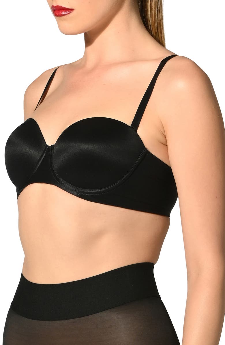 Wolford Bandeau Underwire Bra, Alternate, color, Black