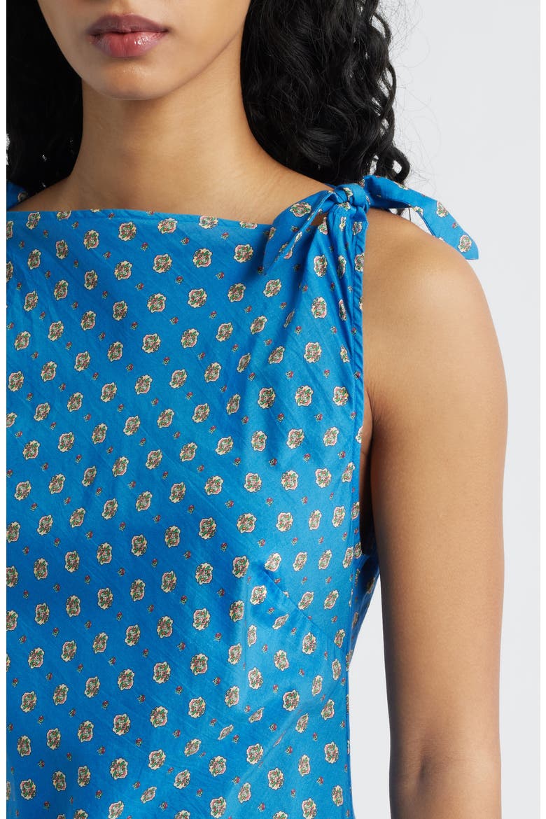 Maltina Print Sleeveless Cotton & Silk Minidress, Alternate, color, SANTORINI BLUE CADIZ FOULARD