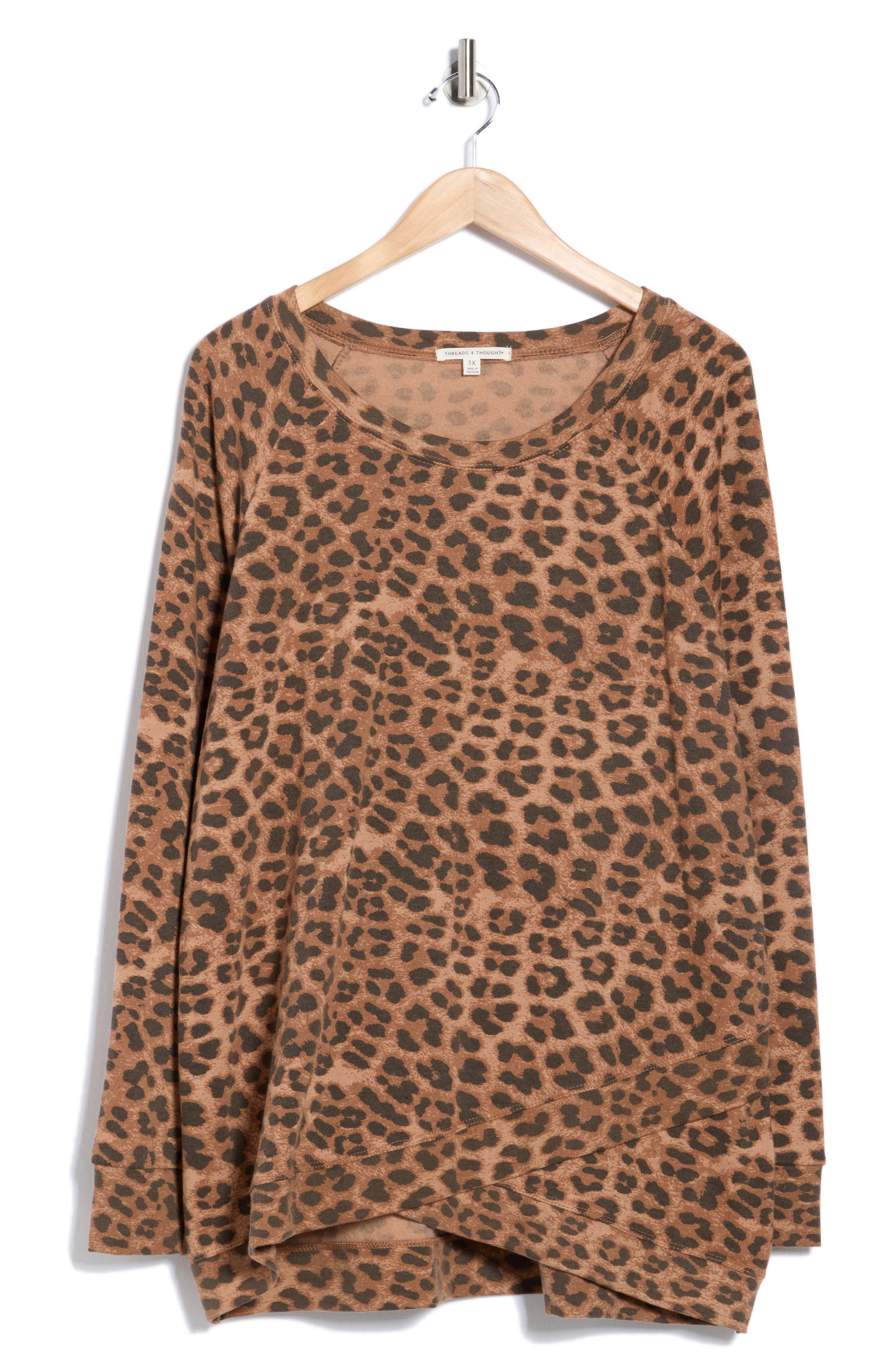 Threads 4 Thought Leopard Print Organic Cotton Blend Fleece Tunic