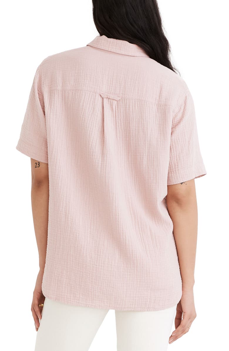 Madewell Lightspun Flap Pocket Short Sleeve Button-Up Shirt, Alternate, color, Wisteria Dove