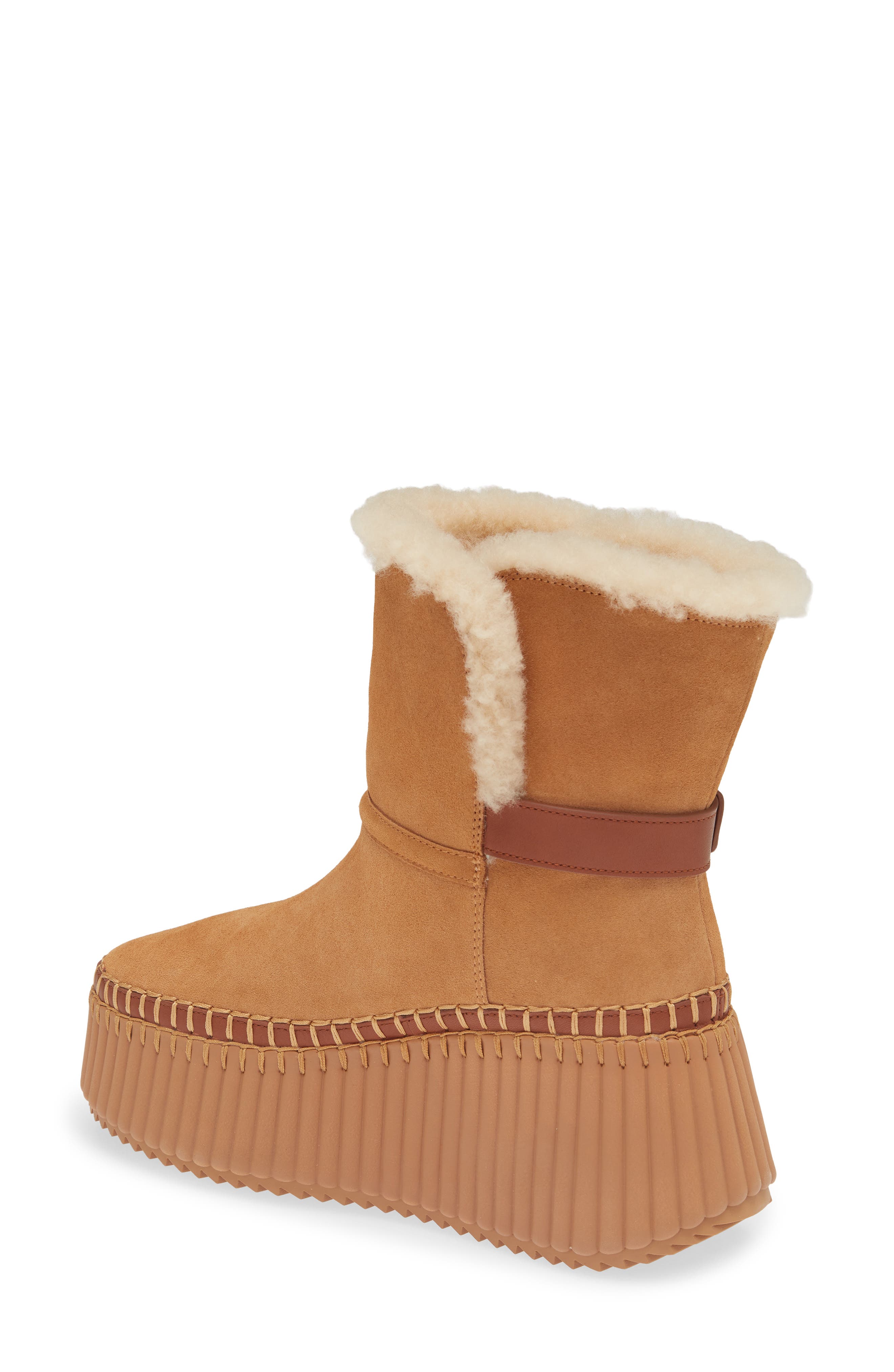 Nama Genuine Shearling Platform Ankle Boot, Alternate, color, POTTERY BROWN