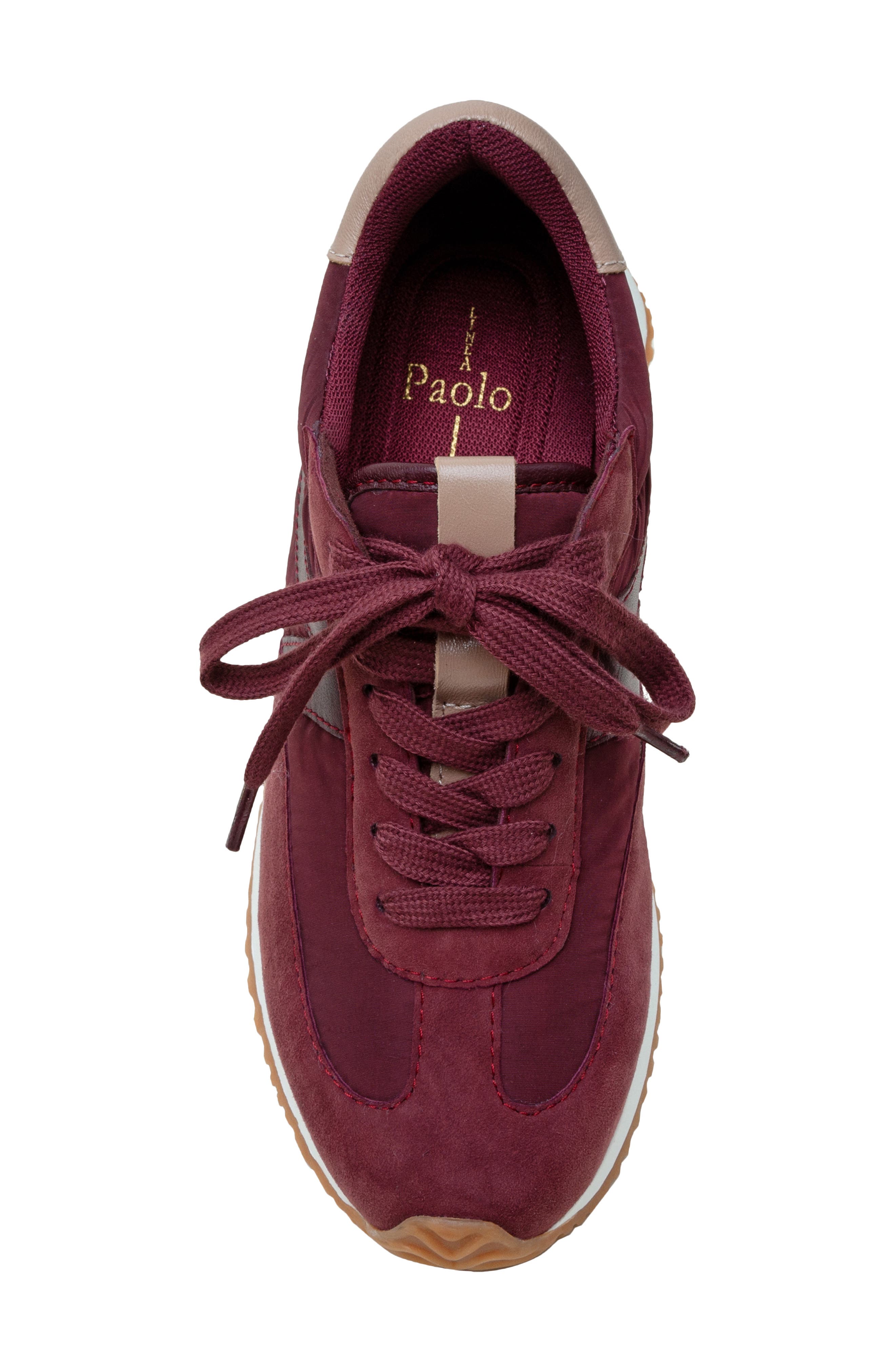 Kaisa Sneaker, Alternate, color, DARK CHERRY/ BURGUNDY/ PUTTY