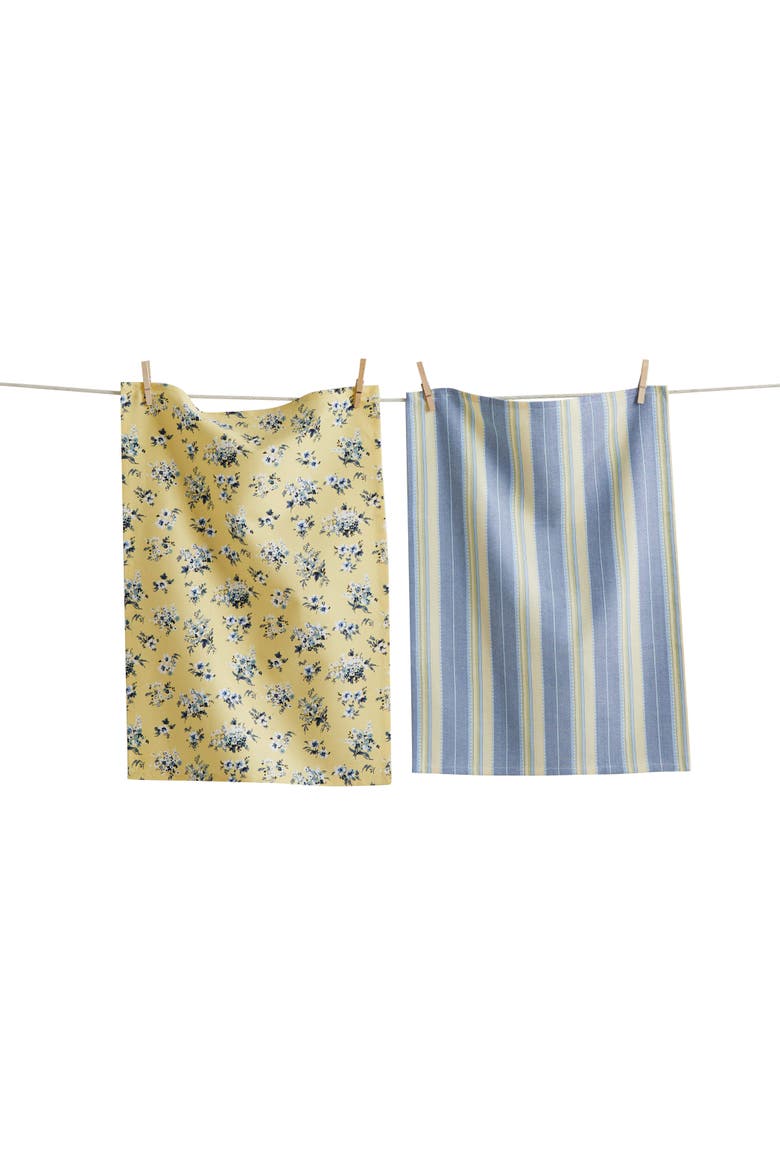 Yellow Floral Bouquet Dt S/2 Yellow Multi Cotton Everyday, Main, color, Yellow