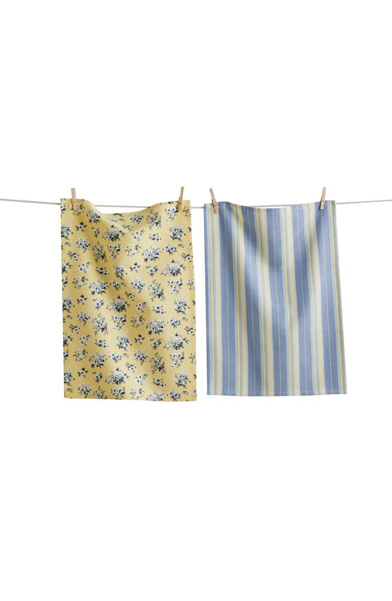 tag Yellow Floral Bouquet Dt S/2 Yellow Multi Cotton Everyday, Main, color, Yellow