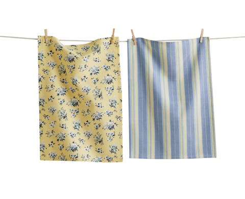Yellow Floral Bouquet Dt S/2 Yellow Multi Cotton Everyday