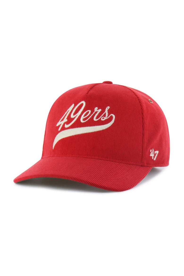 Men's '47  Scarlet San Francisco 49ers Golden Age Corduroy Hitch Adjustable Hat, Alternate, color, Scarlet